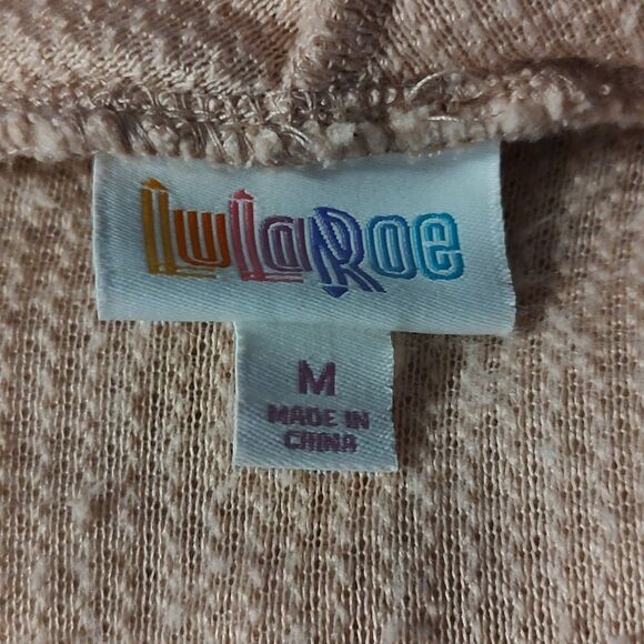 LulaRoe  teddy bear jacket light rose hooded  sherpa jacket  Sz M - Picture 5 of 6